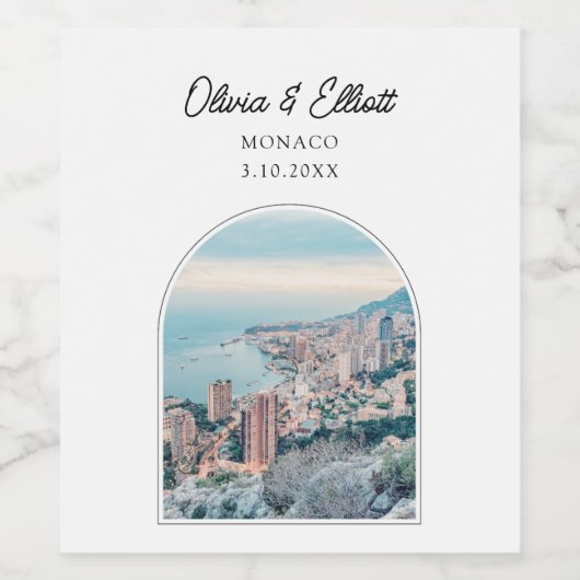 Étiquette Pour Bouteilles De Vin Étiquette vin Mariage de Monaco (Étiquettes simples)