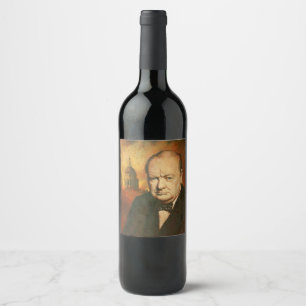 Étiquette Pour Bouteilles De Vin Étiquette vintage de vin de Winston Churchill