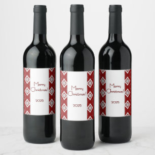 Étiquette Pour Bouteilles De Vin Étoile de Noël Art Déco vintage