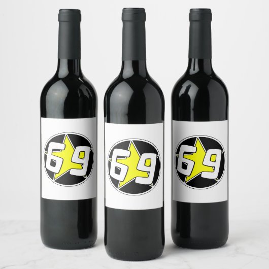 Étiquette Pour Bouteilles De Vin Étoile jaune 69 (Bouteilles)
