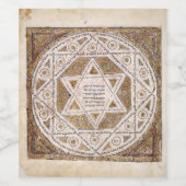 Étiquette Pour Bouteilles De Vin Étoile médiévale de David (Étiquettes simples)