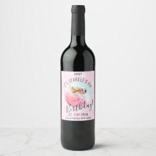 Étiquette Pour Bouteilles De Vin Étoile pour animaux   Photo Chien Anniversaire Fêt