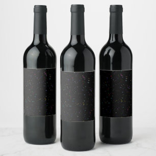 Étiquette Pour Bouteilles De Vin Étoiles brillantes colorées dans le ciel nocturne