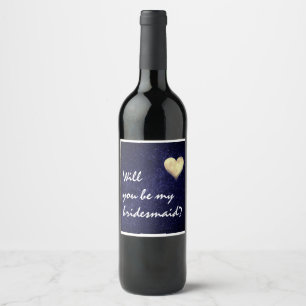 Étiquette Pour Bouteilles De Vin Étoiles et le coeur en forme de lune Étiquette de