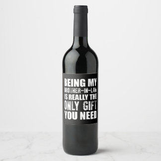 Étiquette Pour Bouteilles De Vin Être mon beau-frère cadeau de Noël frère