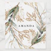 Étiquette Pour Bouteilles De Vin Éucalyptus botanique feuillu Branche de verdure mo (Étiquettes simples)