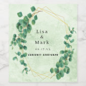 Étiquette Pour Bouteilles De Vin Eucalyptus Feuilles géométriques (Étiquettes simples)