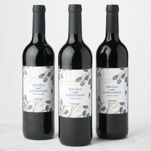 Étiquette Pour Bouteilles De Vin Eucalyptus Golden Garden Floral Mariage