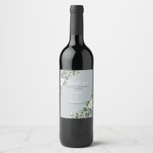 Étiquette Pour Bouteilles De Vin Eucalyptus moderne (Devant)