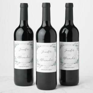Étiquette Pour Bouteilles De Vin Eucalyptus rustique