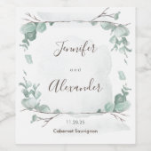 Étiquette Pour Bouteilles De Vin Eucalyptus rustique (Étiquettes simples)