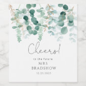 Étiquette Pour Bouteilles De Vin Eucalyptus verdure Cheers nuptiale douche (Étiquettes simples)