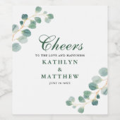 Étiquette Pour Bouteilles De Vin Eucalyptus Verdure Moderne Élégant Mariage d'été (Étiquettes simples)