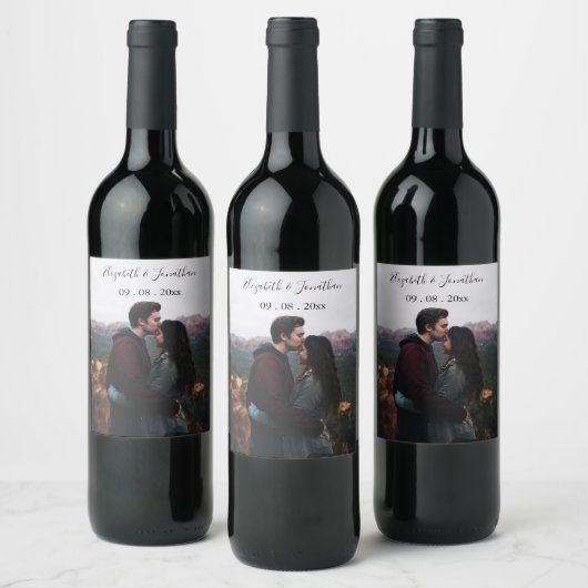 Étiquette Pour Bouteilles De Vin Événement Photo Mariage personnalisé (Bouteilles)