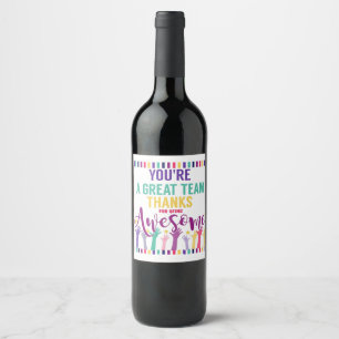 Étiquette Pour Bouteilles De Vin Excellent travail d'équipe merci personnel GIN ou