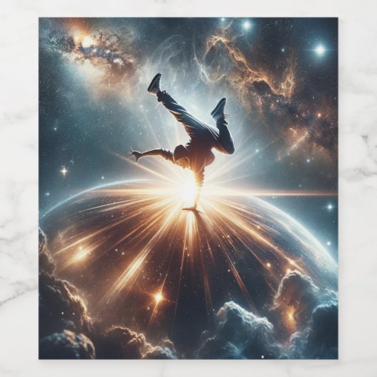 Étiquette Pour Bouteilles De Vin Explosion de rupture galactique dans l'espace prof (Étiquettes simples)