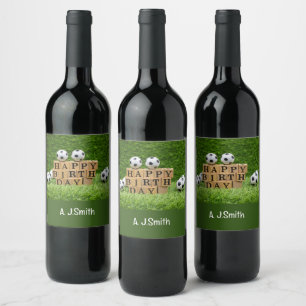 Étiquette Pour Bouteilles De Vin Extravagance de la fièvre du football : champ d'he