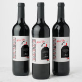 Étiquette Pour Bouteilles De Vin Fab Silhouette Glam Rouge Noir Chaussures Merci An (Bouteilles)