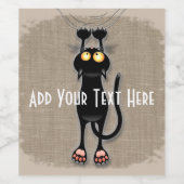 Étiquette Pour Bouteilles De Vin Fabric de Cat funny (Étiquettes simples)