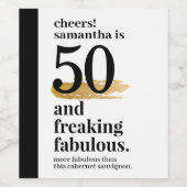 Étiquette Pour Bouteilles De Vin Fabuleux Anniversaire Custom Age Amusant (Étiquettes simples)