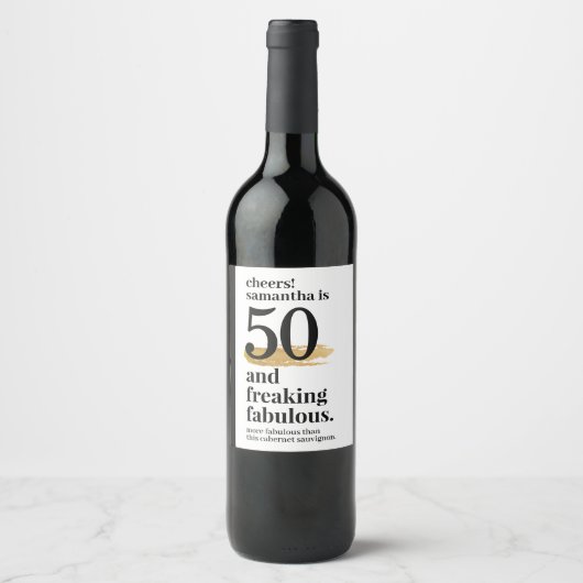 Étiquette Pour Bouteilles De Vin Fabuleux Anniversaire Custom Age Amusant (Devant)