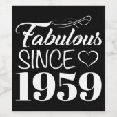 Étiquette Pour Bouteilles De Vin Fabuleux depuis 1959 60e anniversaire (Étiquettes simples)