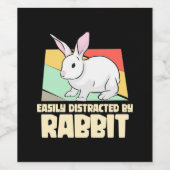 Étiquette Pour Bouteilles De Vin Facilement Distrait Par Le Lapin (Étiquettes simples)