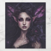 Étiquette Pour Bouteilles De Vin Fae foncé (Étiquettes simples)