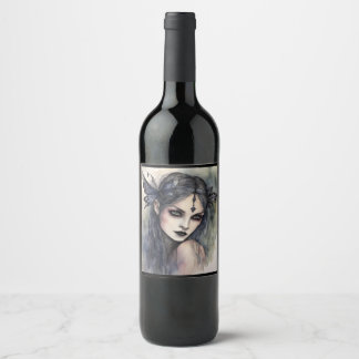 Étiquette Pour Bouteilles De Vin Fae gothique