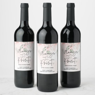 Étiquette Pour Bouteilles De Vin Faire-part de grossesse toujours lire l'impression