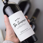 Étiquette Pour Bouteilles De Vin Faire-part moderne de grossesse noire blanche