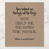 Étiquette Pour Bouteilles De Vin Fairy Tale Funny Bridesmaid Proposition (Étiquettes simples)