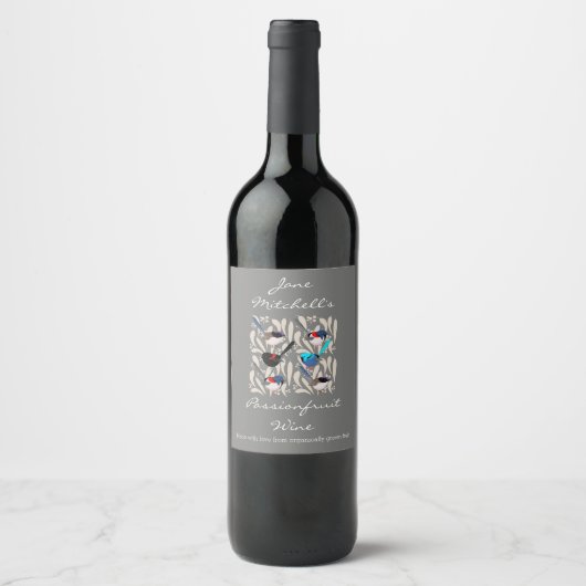 Étiquette Pour Bouteilles De Vin Fairy Wrens (Devant)