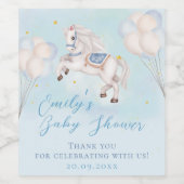 Étiquette Pour Bouteilles De Vin Fairytale bébé Pony Blue ballons étoiles Douche (Étiquettes simples)