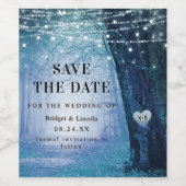 Étiquette Pour Bouteilles De Vin Fairytale Enchanted Forest Dark Blue Enregistrer L (Étiquettes simples)