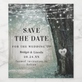 Étiquette Pour Bouteilles De Vin Fairytale Enchanted Forest Green Enregistrer La Da (Étiquettes simples)