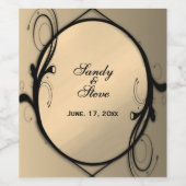 Étiquette Pour Bouteilles De Vin Fairytale Golden Mirror Noms et Date (Étiquettes simples)