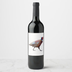 Étiquette Pour Bouteilles De Vin Faisan étranglé d'anneau
