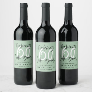 Étiquette Pour Bouteilles De Vin Faisant à sembler 60 la bonne célébration color
