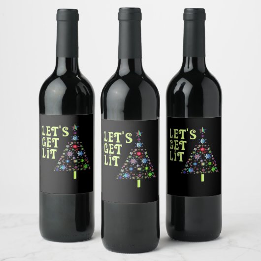 Étiquette Pour Bouteilles De Vin Faisons un bon Noël Drôle Design (Bouteilles)