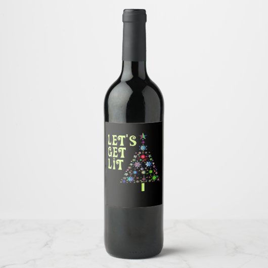 Étiquette Pour Bouteilles De Vin Faisons un bon Noël Drôle Design (Devant)