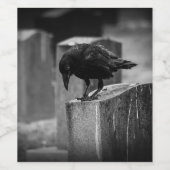 Étiquette Pour Bouteilles De Vin Falln Cemetery Crow (Étiquettes simples)