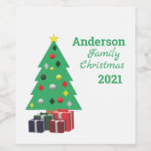 Étiquette Pour Bouteilles De Vin Famille Christmas (Étiquettes simples)