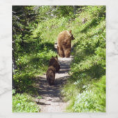 Étiquette Pour Bouteilles De Vin Famille d'ours Brown (Étiquettes simples)