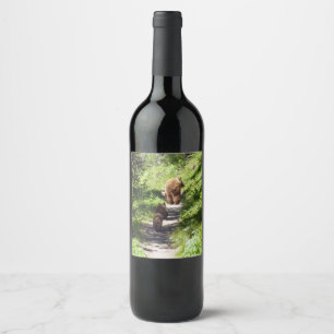 Étiquette Pour Bouteilles De Vin Famille d'ours Brown