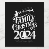 Étiquette Pour Bouteilles De Vin Famille Noël 2024 Souvenirs ensemble assortis (Étiquettes simples)