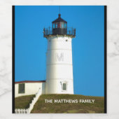 Étiquette Pour Bouteilles De Vin Famille Nubble Lighthouse (Étiquettes simples)