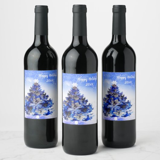 Étiquette Pour Bouteilles De Vin Family Custom Christmas Tree Bouteilles à vin (Bouteilles)