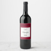 Étiquette Pour Bouteilles De Vin Fancy & Elegant Arrière - plan rouge élégant (Devant)