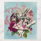 Étiquette Pour Bouteilles De Vin Fancy Wonderland White Rabbit (Étiquettes simples)